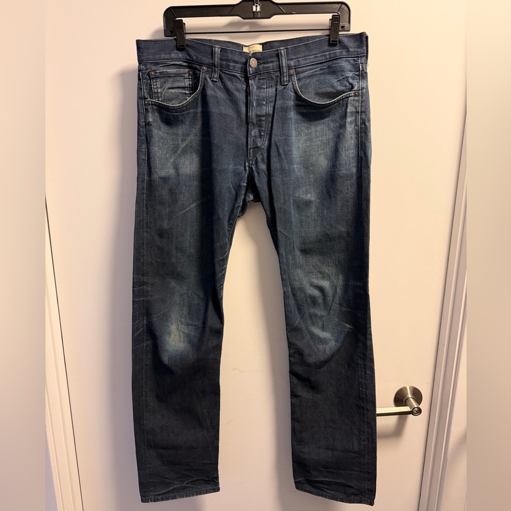Simon Miller Men’s Dark Blue Straight Distressed Jeans